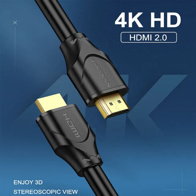Mindpure Wholesale High quality HDMI cable Male to Male video Support 3D 4K 1080P 1M 1.5M 2M 3M 5M 10M 15M etc for hdtv