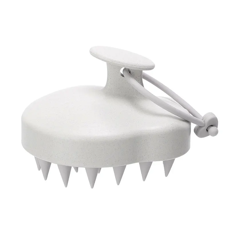 Hair Care Tool Wheat Straw Eco Friendly Hair Head Massager Scalp Scrubber Scrub Silicone Scalp Brush Shampoo Brush Massager