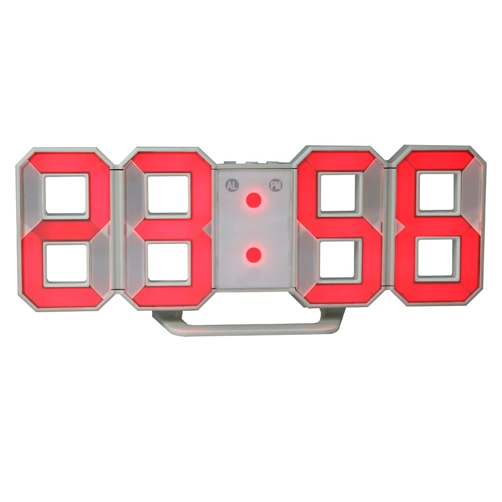 Modern 3D LED Clock  Display  Nightlight Snooze Digital Alarm acrylic desk clock for home decoration