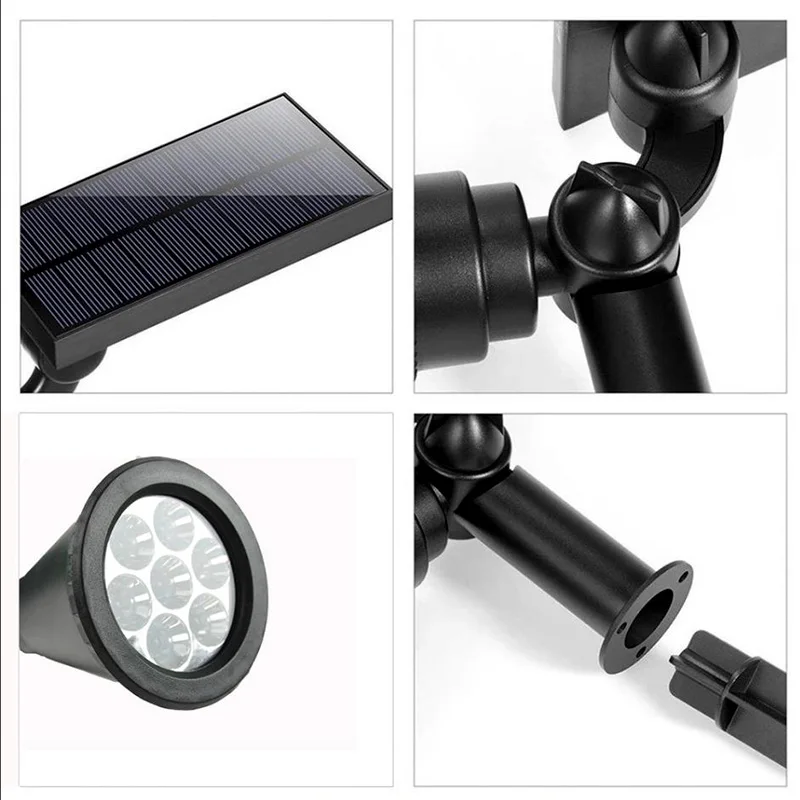 waterproof luminaria solar ip65 led solares street pathway garden light PIR motion sensor multi mode external wall lights