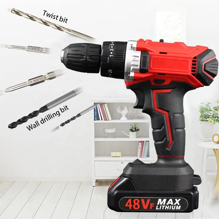 21V Brush All Copper Motor Electric Screwdriver With Impact Lithium Battery Screwdriver DIY Household Cordless power Screwdriver