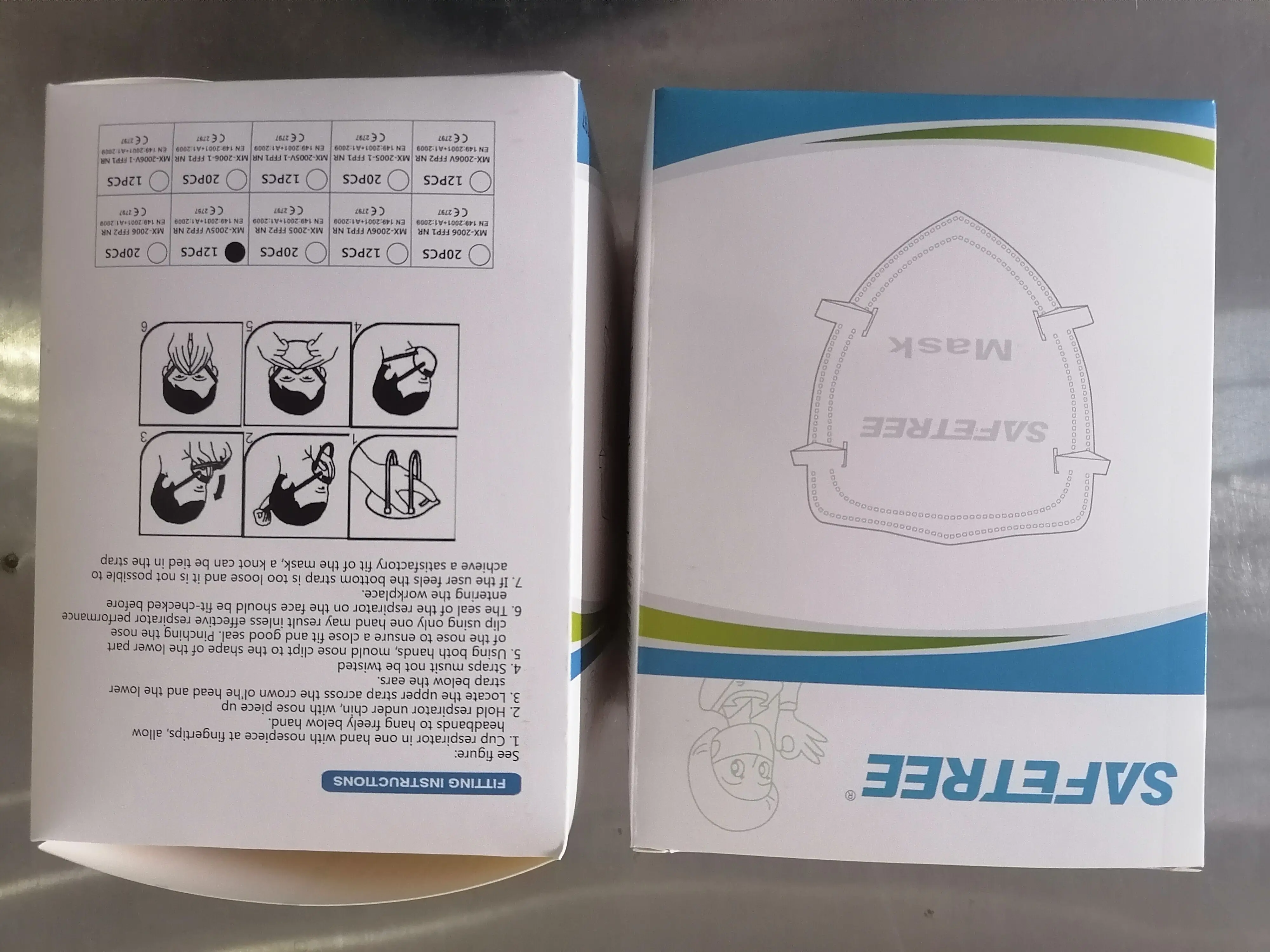 CE EN149 FFP2 Cup Shape Non-Woven Cloth Disposable White Valved Face Dust Mask Safety Respirator with Valve