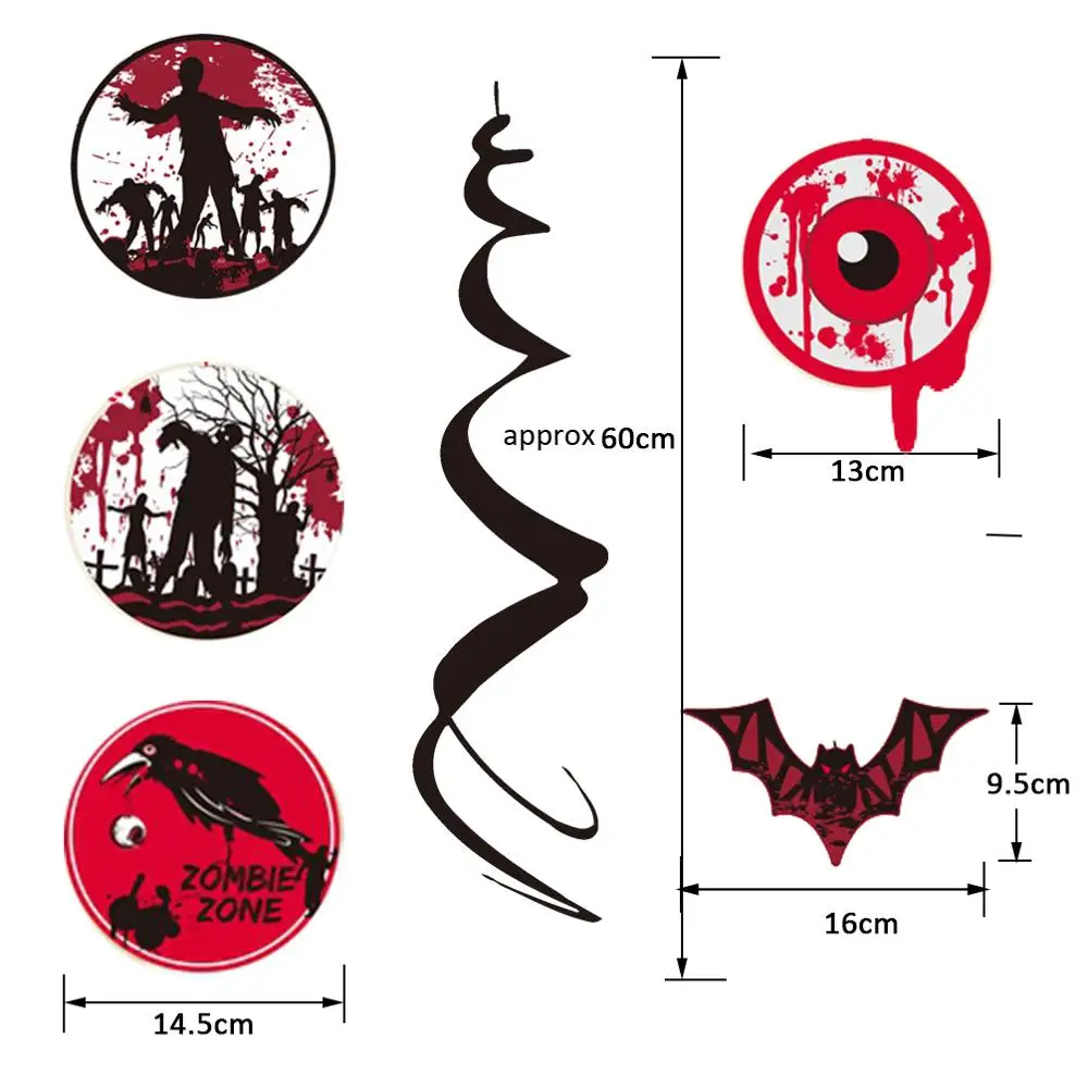Hot Sale Halloween Craft Home Decoration Halloween Party Hanging Banner Spiral Ornaments Scary Halloween Decoration Outdoor