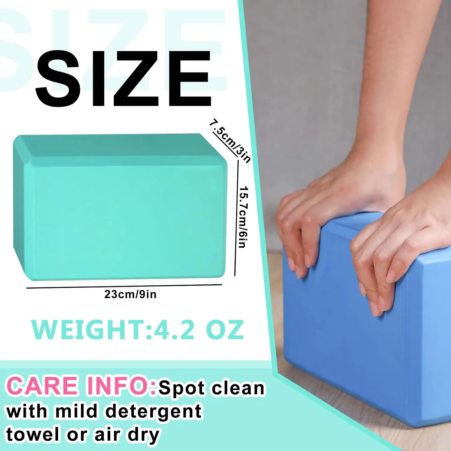 Lightweight Yoga Bricks Non Slip Supportive Foam Blocks Yoga Prop Accessories for Yoga Pilates Stretching and Meditation