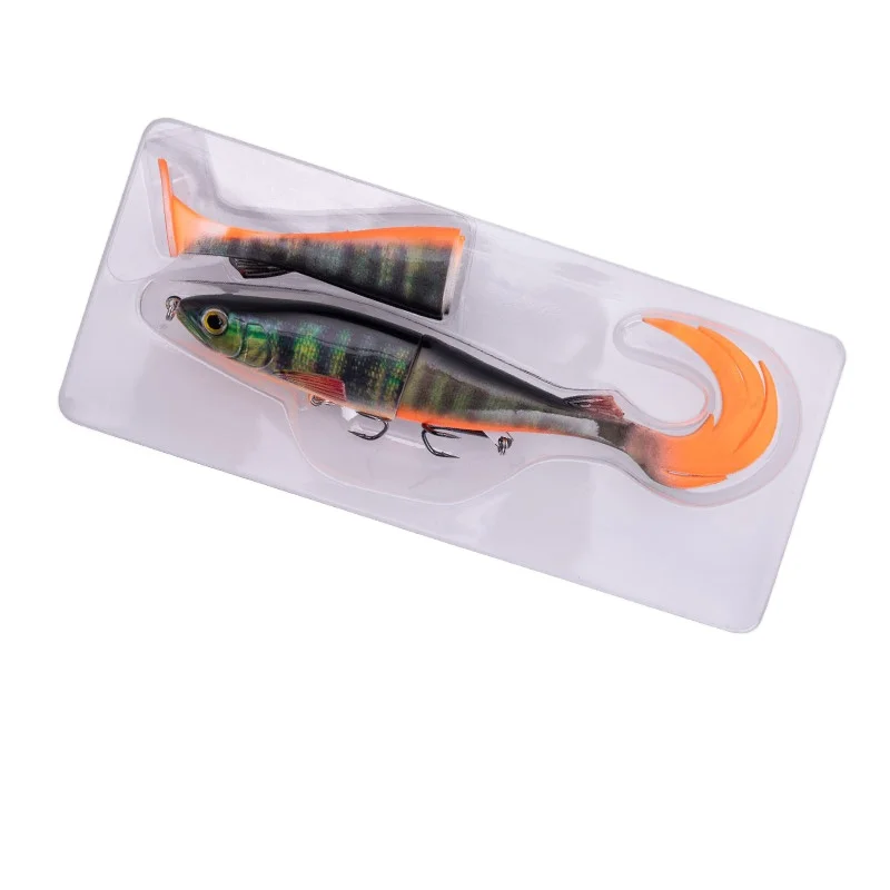 GEMINI Fishing Lures 14g 28g 41g Sinking Wobblers ABS Body with Soft T-Tail and Flame Tail Swim Baits soft lure for pike