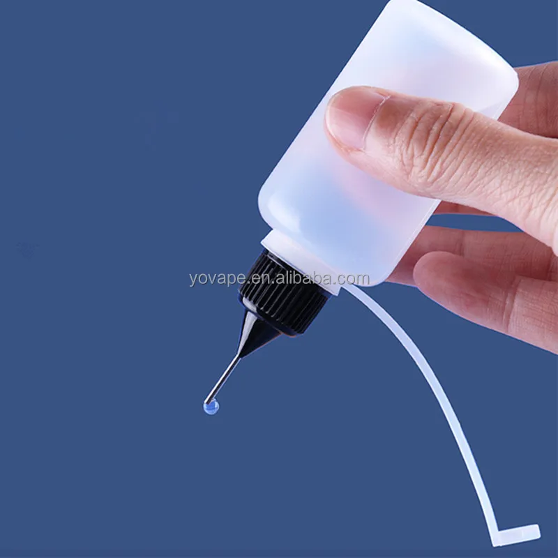 RTS in stock mini 5ml 5 ml squeeze soft PE LDPE dispense chain machine sewing oil applicator needle tip nose plastic bottle