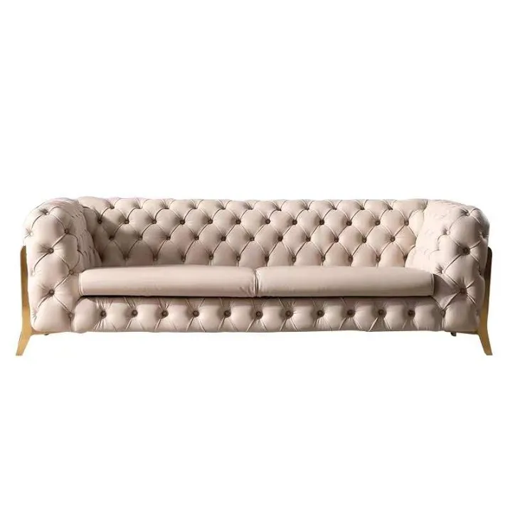 Italian classic pull button sofa modern simple fabric high-end living room minimal sofa