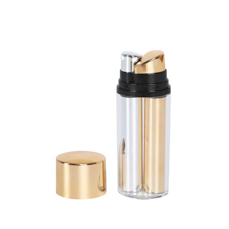 High Quality 30ml Double Wall Dual Chamber Two Pump Plastic Cosmetic Airless Bottle