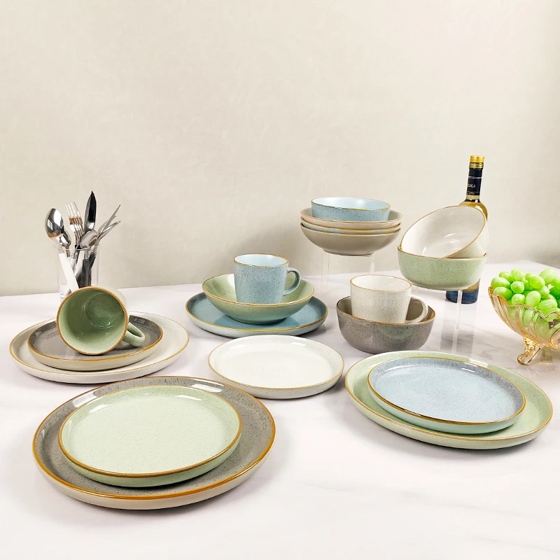Gift Dinner Sets Ceramic Dinnerware Sets Restaurant Stoneware Tableware Free Sample Ceramic Dinner Plates Safe to Use