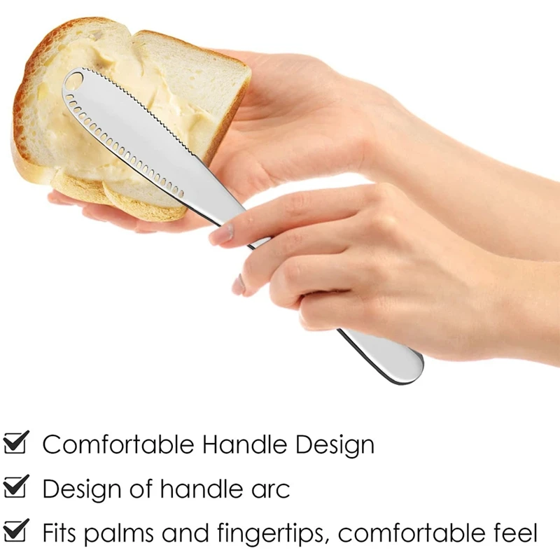 3in1 Multi-Function Stainless Steel Jam Cheese Butter Spreader Metal Butter Knife With Hole