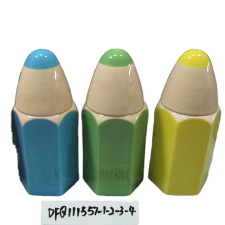 Black White Ceramic Saving Pot Coin Money Box Color Pencil Piggy Bank with Chalk for Business Commercial Shops Home Decor Gifts