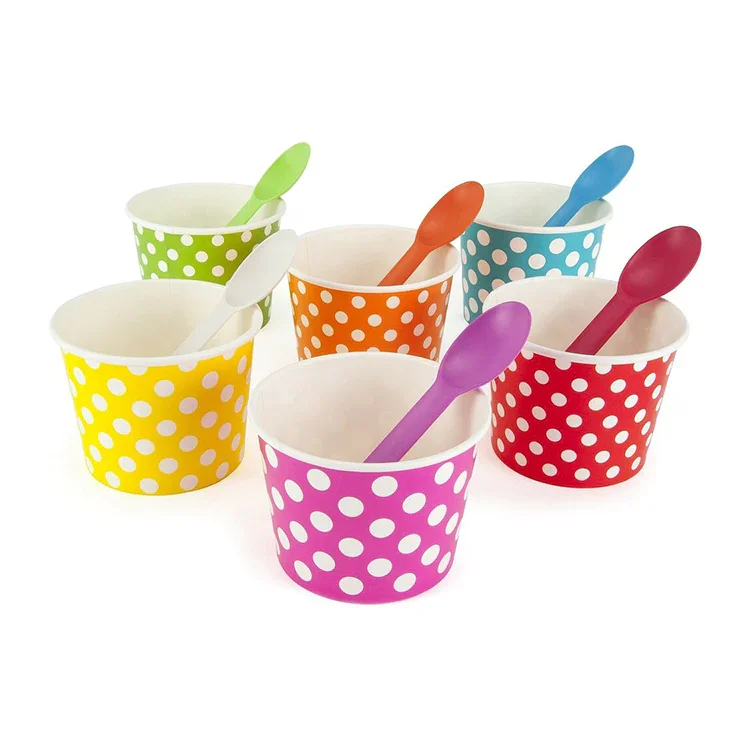 Factory Price Different Style Food Grade Biodegradable Cornstarch Yogurt Ice Cream Plastic Spoon Cheese Spoon