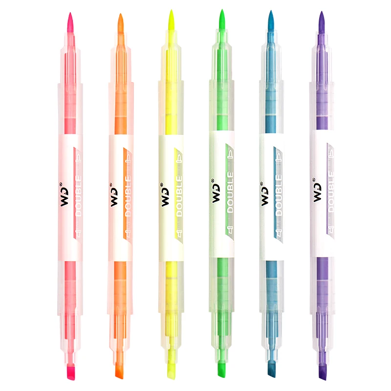 
Highlighter Marker Pen Watercolor Fluorescent Highlighter Pen Double Head Permanent Marker Pen For Office School  (1600085054688)