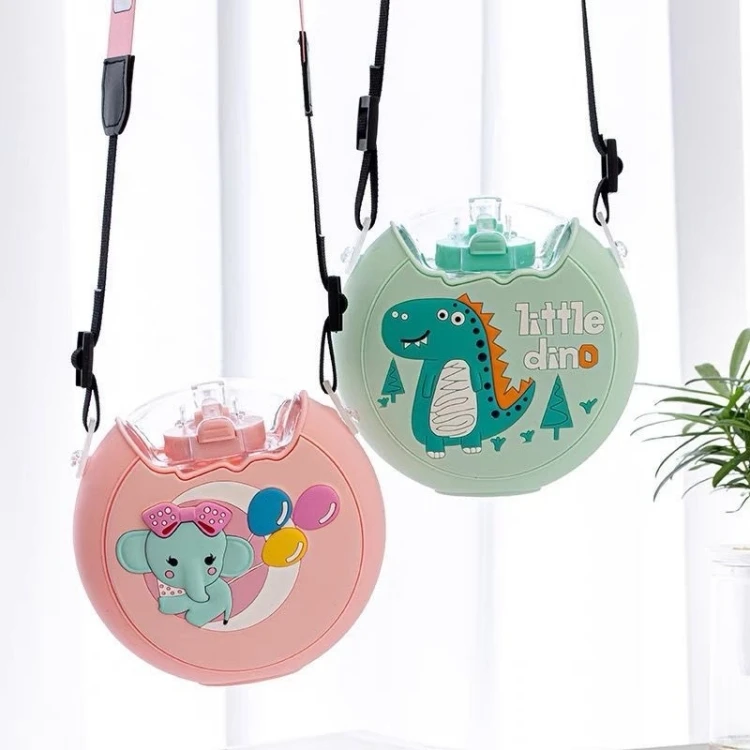 New Arrival Doughnut kids Water Bottle 380ML Portable Plastic Bottles with Spout for Children