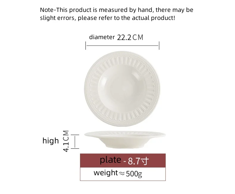 Factory price simple white plates sets turkish clay dinnerware set embossed fine bone ceramic tableware