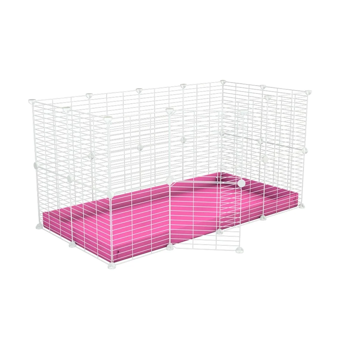 White Rabbit Cage  Rabbit Run  C&C Cage 4x2 w Modular Grids Coroplast Corrugated Plastic