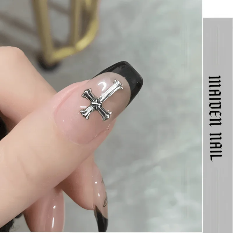 Retro Chrome Hearts Nail Art Accessories 2024 New Internet Celebrity Nail Decoration Metal Rivet Patches Mixed Pack