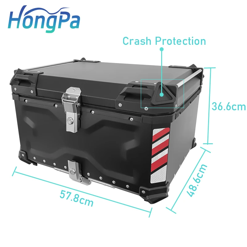 Motorcycle Tail Top Box Case Waterproof and Scooter Hard Tour Storage Carrier Trunk Luggage with Lock