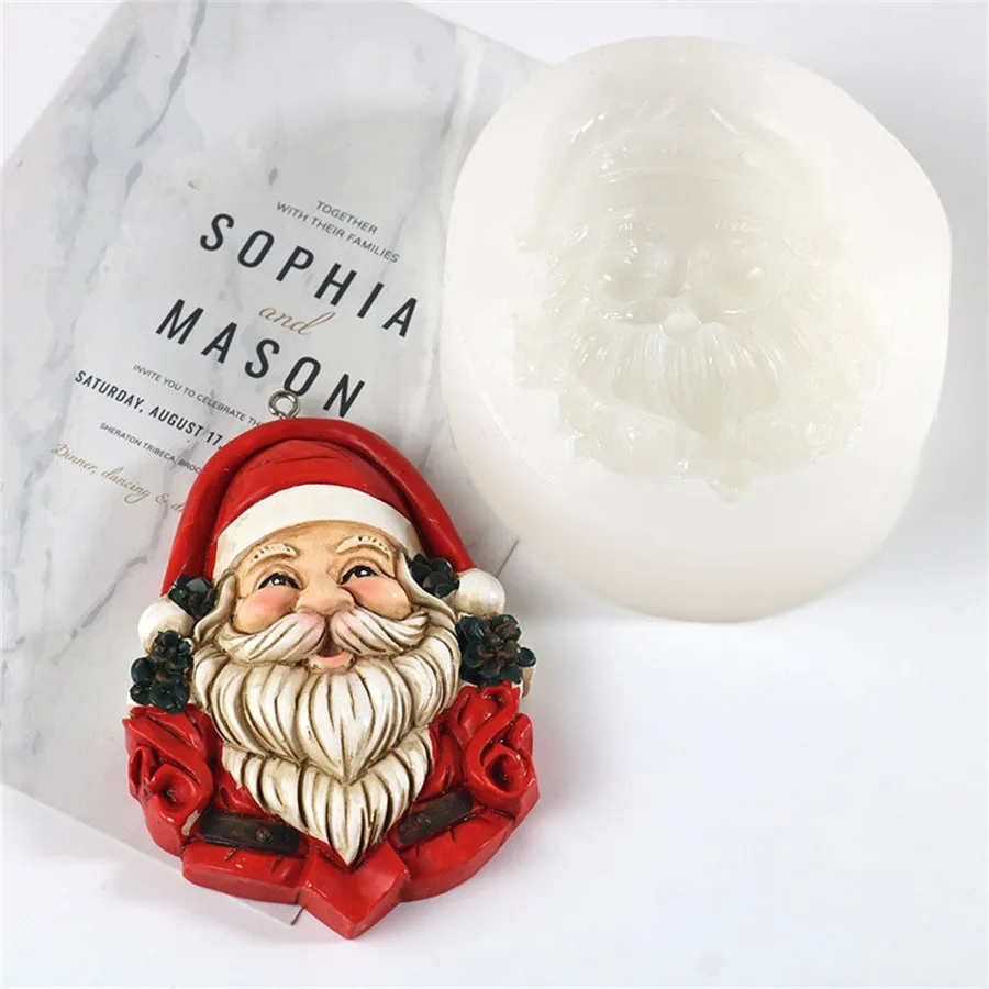 Christmas DIY handicraft pendant Santa Claus tag Silicone mold Christmas decoration accessories
