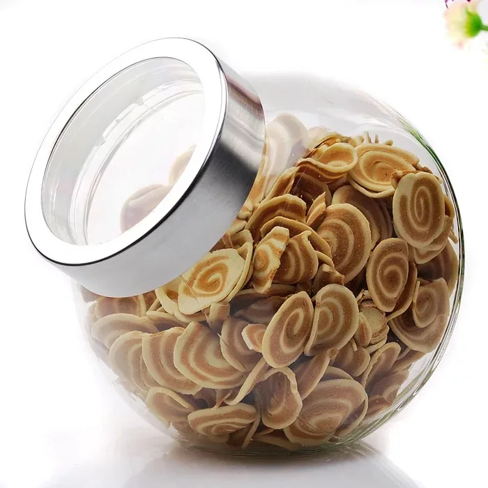 Glass Cookie Jars for Kitchen Counter Food Storage Canisters with Airtight Lids