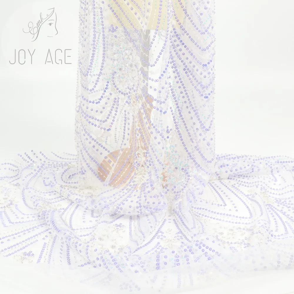 Французская элегантная фиолетовая Роскошная Тюль с тяжелыми бусинами и блестками сетчатая вышивка кружевная ткань для свадебного платья