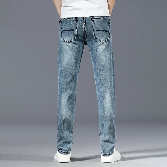 High Quality of Exports Skinny Jeans for Men Stylish Blue Gray Vintage Softener Straight Knitted Jean Material 10 Fabric WASHED