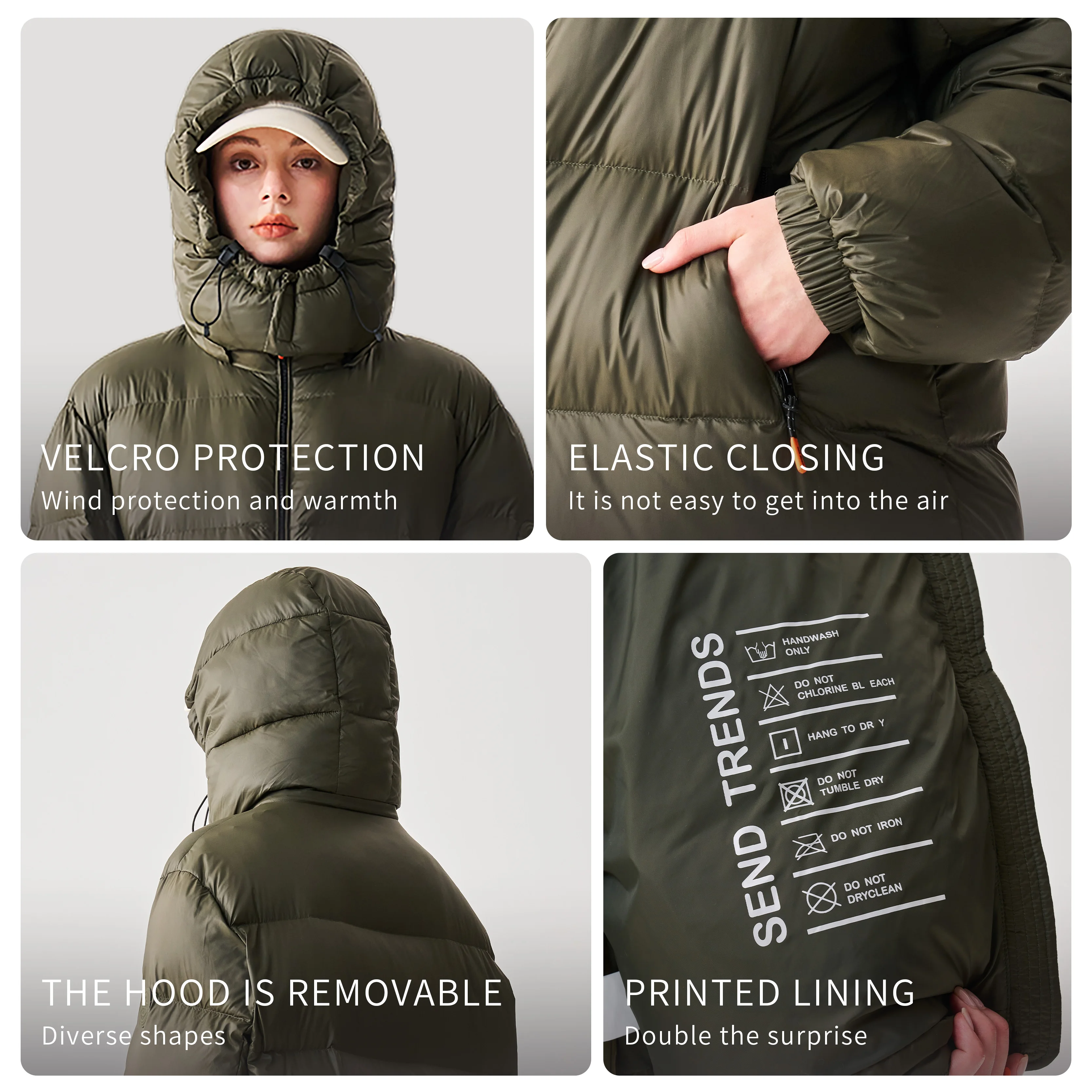 Custom parents and kids long down jacket high quality white duck down filler thick puffer coat women winter clothes jacket