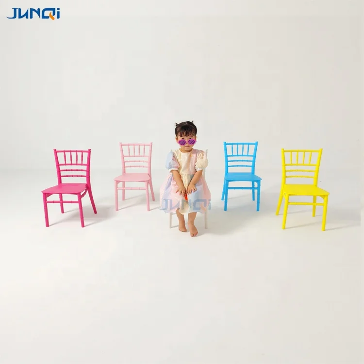 Junqi factory wholesale kids modern PP plastic tiffany chiavari children dining chair for school and wedding