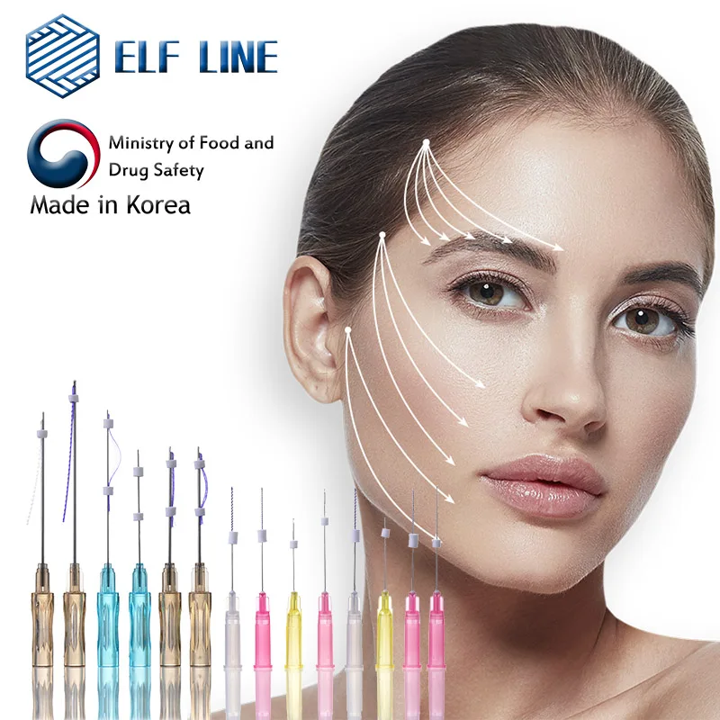 
Korea ELF LINE PDO fox eye thread lifting HyalDew eptq 6D - 12D cog Molding cog Twin Arm Cog pdo thread lift face lifting 