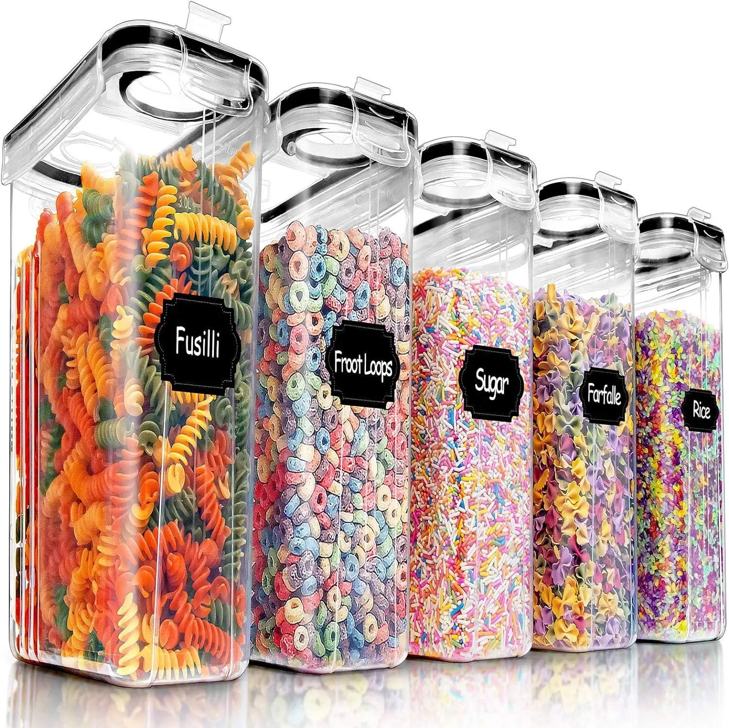 4L Plastic Cereal Container Dispenser Airtight Watertight Cereal Keeper Dry Food Storage Containers