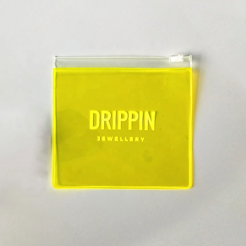 pvc packaging bags zipper resealable plastic vinyl pvc bag clear FLUO color pvc lipstick packaging bag
