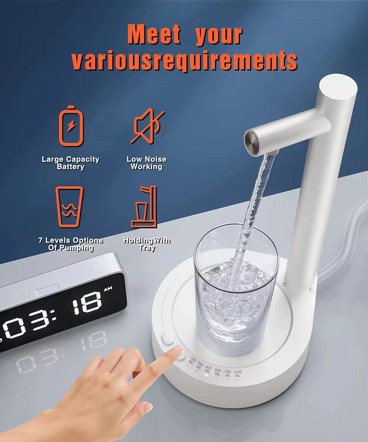 Automatic Intelligent Drinking Pump Portable USB Charging Dispenser Bottle Pumping Device Home Gadgets