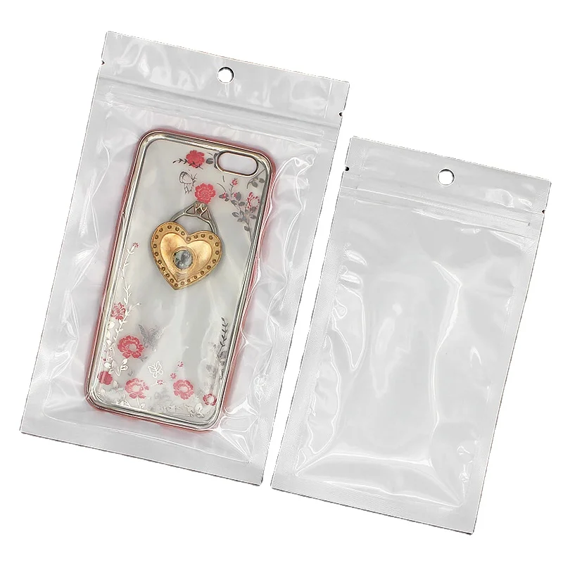 Custom logo resealable plastic clothing packaging zip bag small white mylar bags pouch with clear window