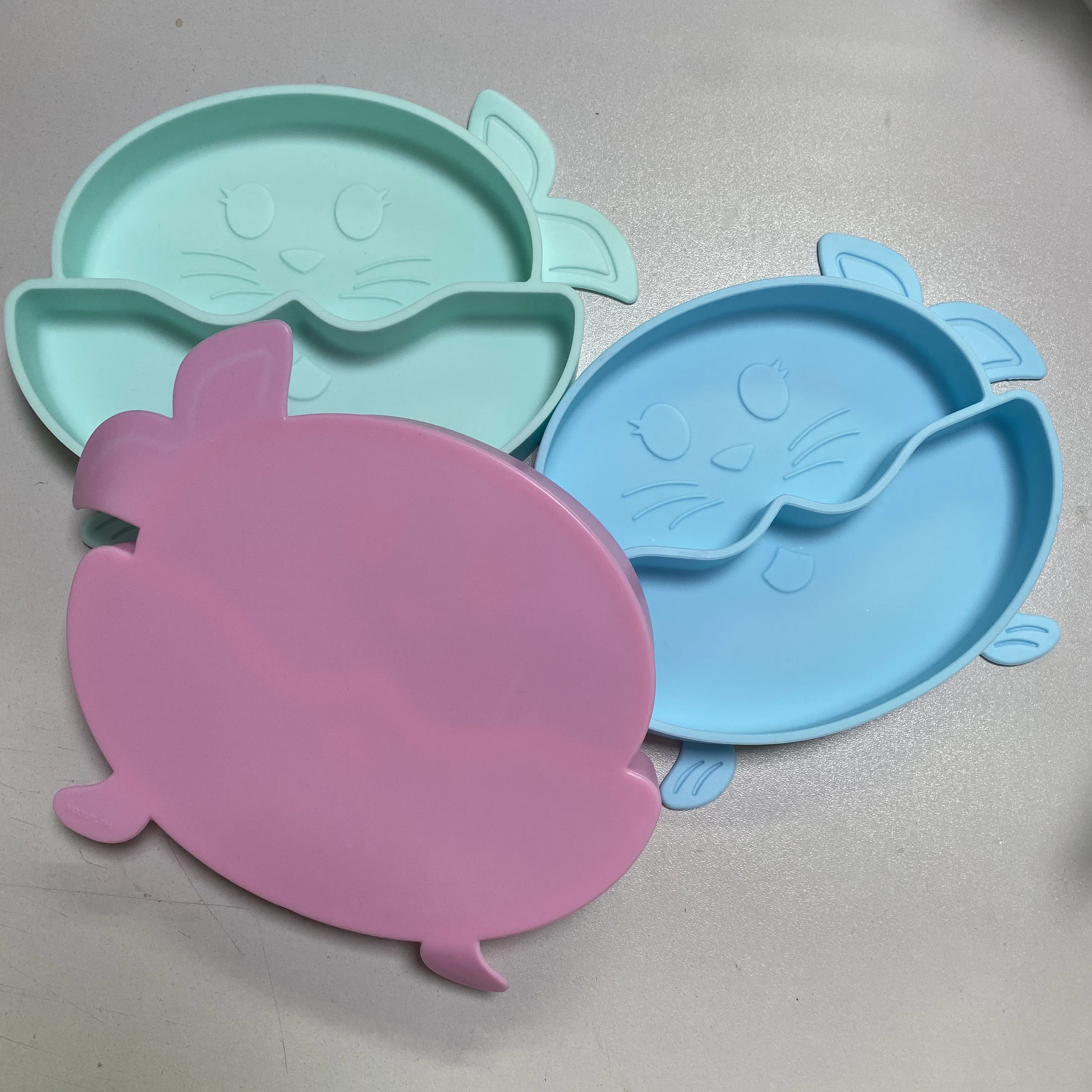 NCYLIFE Novelty Baby Silicone Rubber Plate with Suction Cup Eco Friendly Nonslip