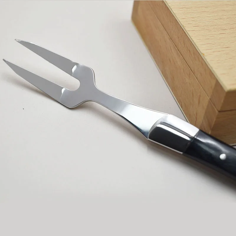 Premium Metal Cutlery Stainless Steel Steak Fork with Wooden Handle Direct Factory Price for Kitchen Use