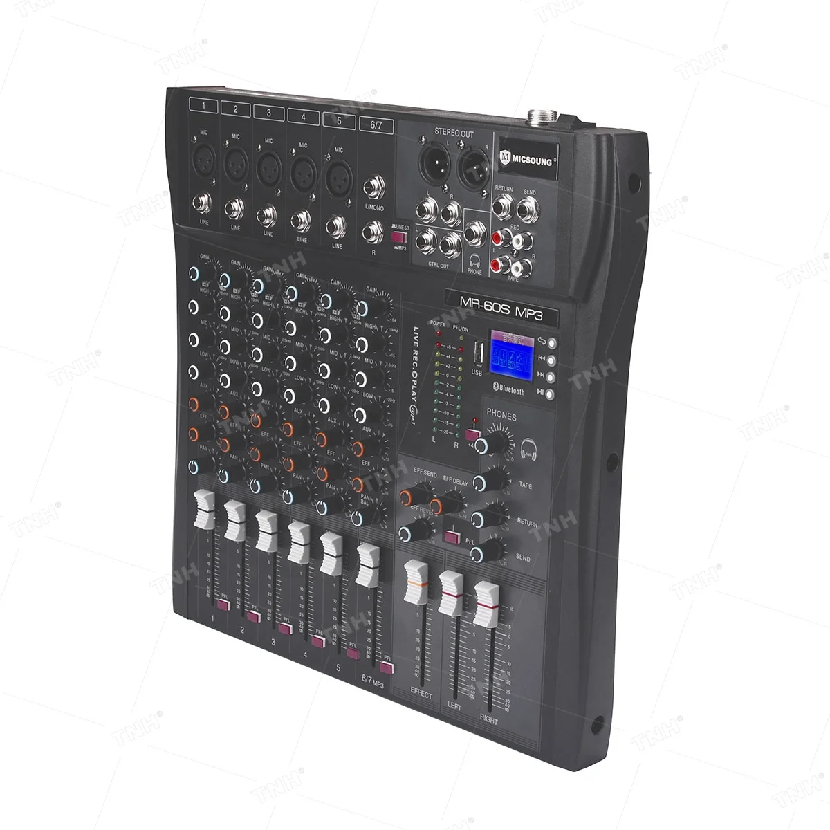 MR-60S MR 60S Professional Audio Mixer Console DJ Player Independent Phantom Power 6 Channels USB Blue Tooth