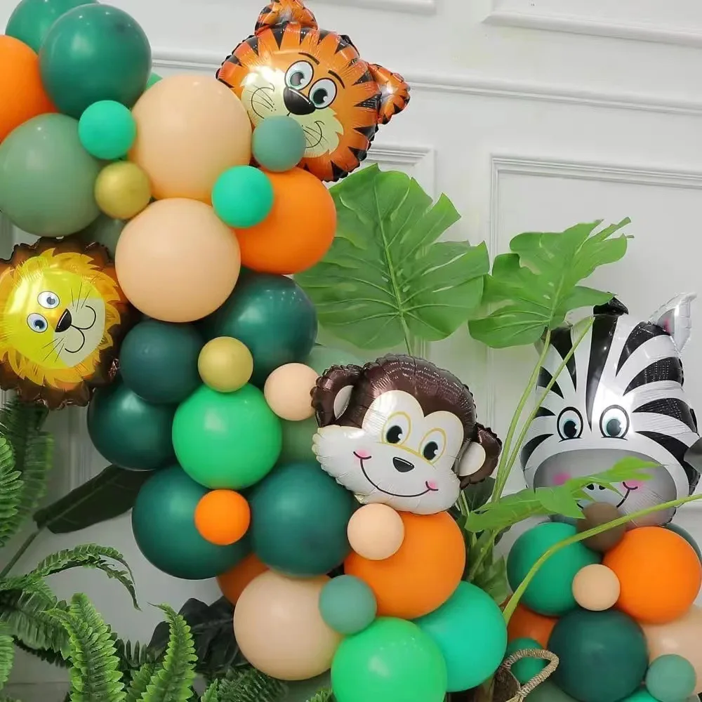 5 13 18 20 inch giraffe forest monkey zebra Tiger Zoo Balloons Baby Birthday New Born Decoration Theme Party Balloon Set