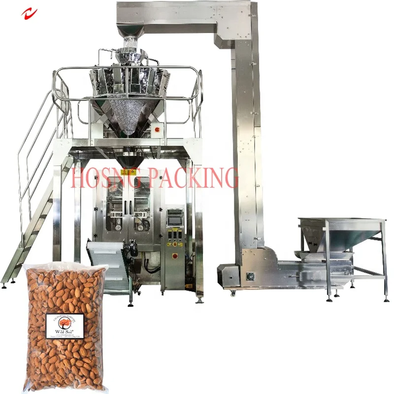 High quality cereals oat soy beans mung beans red beans date coding nitrogen vertical  filling wrapping machine