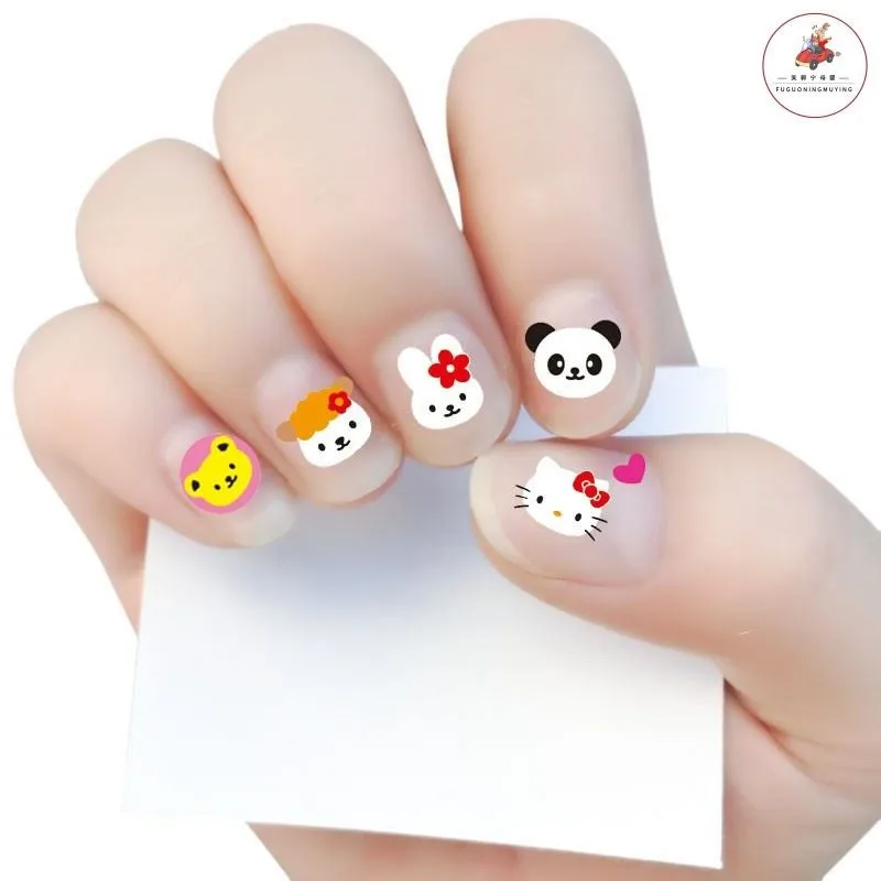 Custom colorful 2D/3D cartoon nail art stickers nail for kids