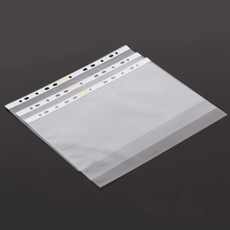
100x A4 Clear Plastic Punched Pockets Filing Folders Wallets Sleeves Home, Office and School Document Files 