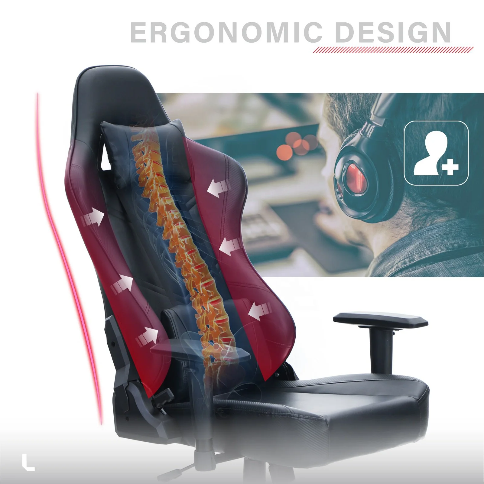 JL home pc factory 2d black logo full padded office gamer wholesale cheap Libya foldable pu leather chaise gaming chair