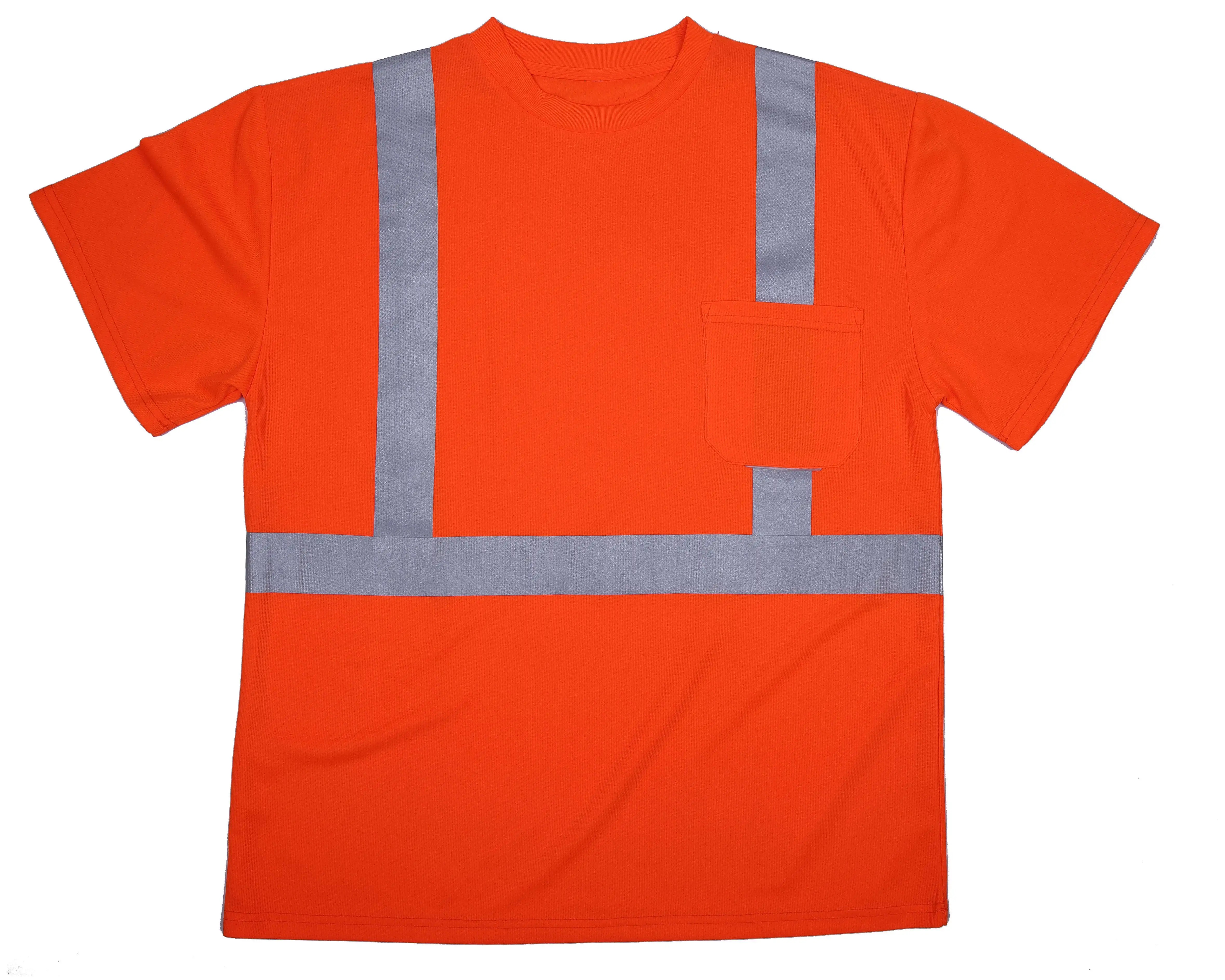 Оптовая продажа футболки-поло Hi Vis светоотражающие рубашки для обеспечения безопасности работы строительные