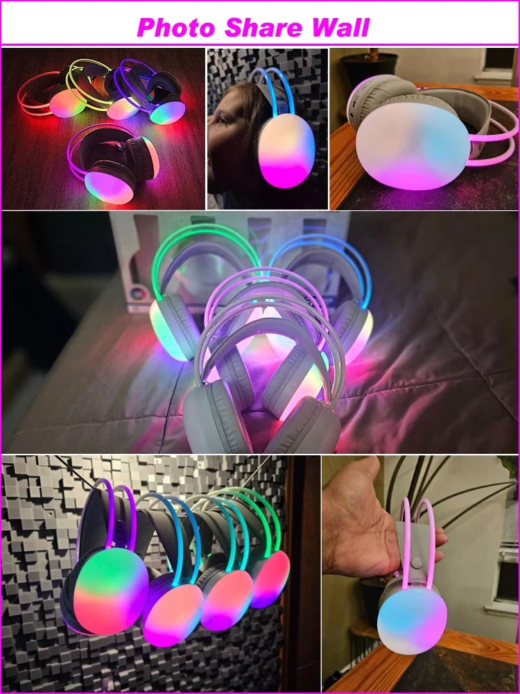 2024 NEW Design 10 pcs Silent Party Headphones LED flashing Wireless Silent Disco Headset and 1pcs silent disco transmitter 500m