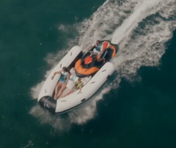 Customized Fully Inflatable PWC Powered 16 Feet  Boat Jet Ski Power Tender Inflatable Extension Boat for Sale