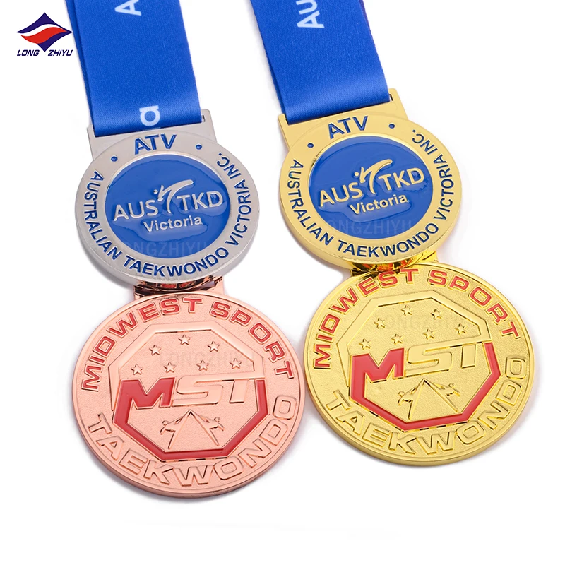 Longzhiyu martial arts medals supplier custom metal karate medals bespoke taekwondo judo kickboxing muay thai jiu jitsu medals