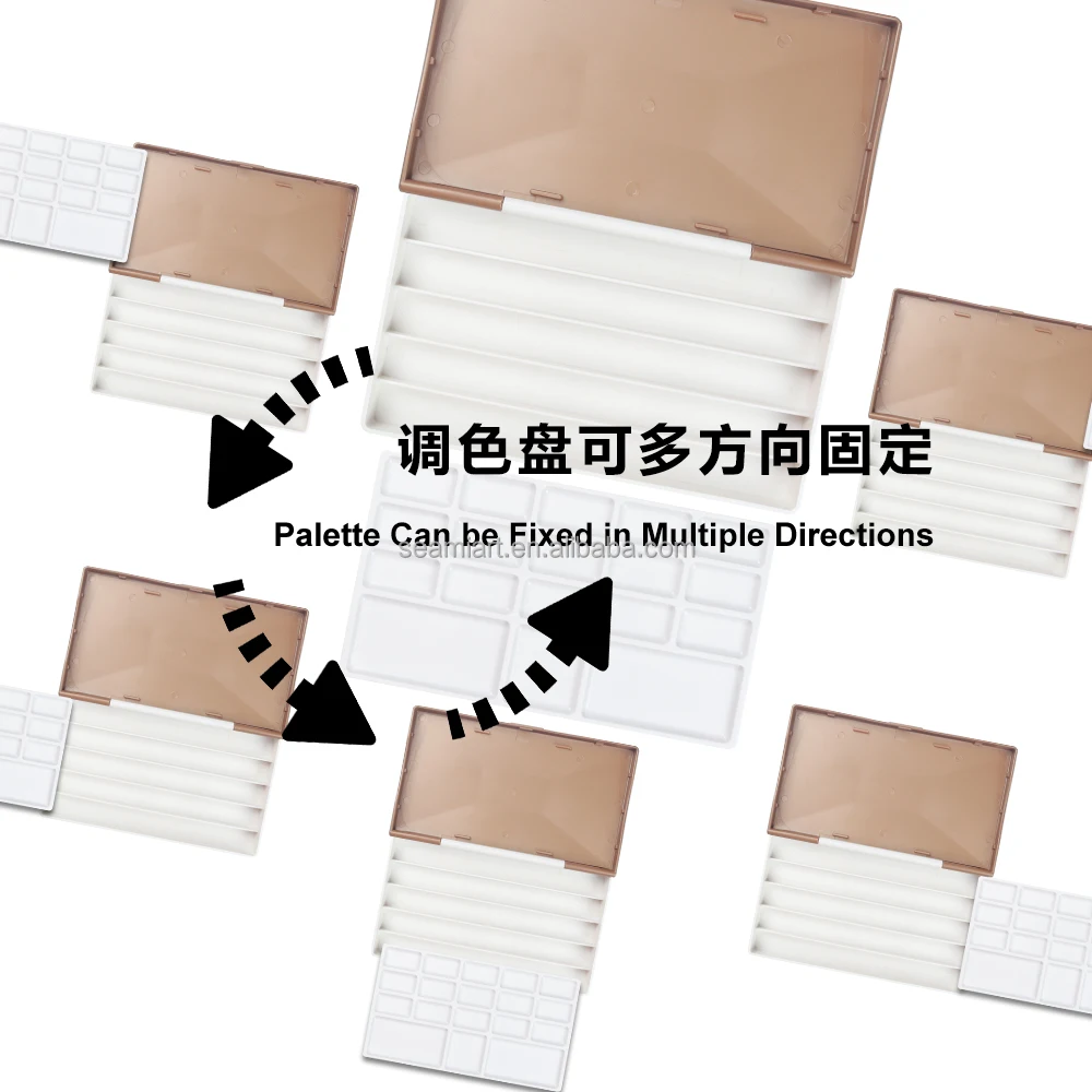 Artist Supply plastic paint palette case painting Box half pan storage for watercolors subpackage