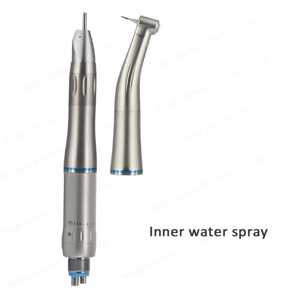 Inner Water Spray Low Speed Handpiece Kit 3 in 1 with Push Button 4 holes or 2 holes Dental Slow turbine set Internal water