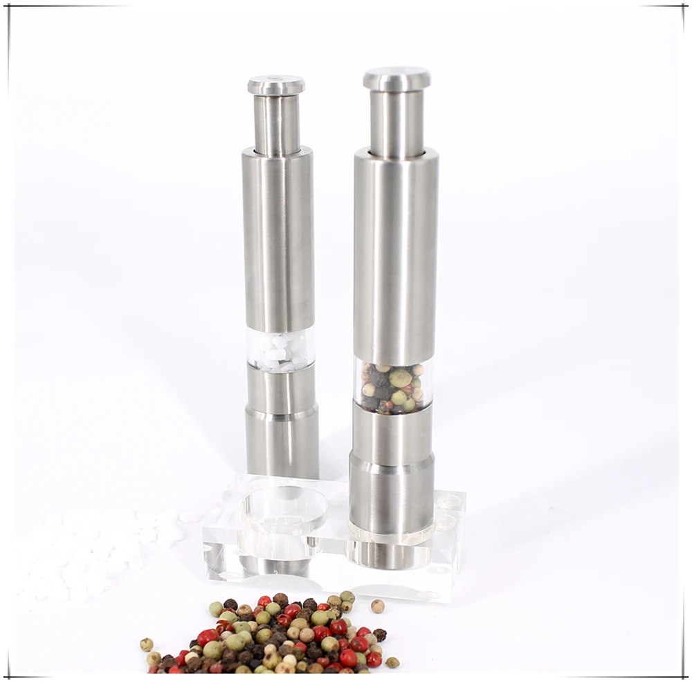Stainless steel mini manual salt/pepper mill