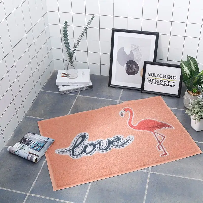 
New Colorful Custom Printed Nitrilel Rubber Logo Floor Door Mat Anti-slip Custom Printed Living Room Foot Door Carpet Mat 