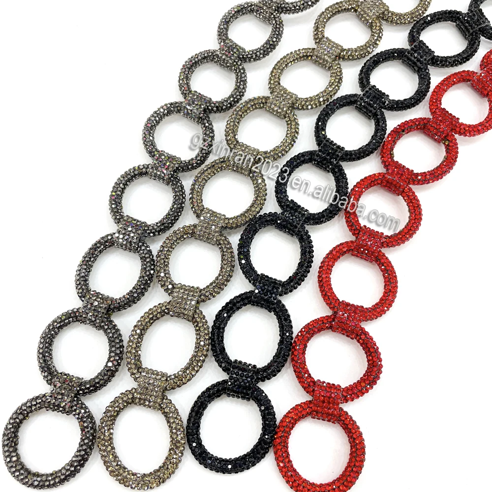 RE002 New designs circle shape crystal strip cord rhinestone rope for decoration